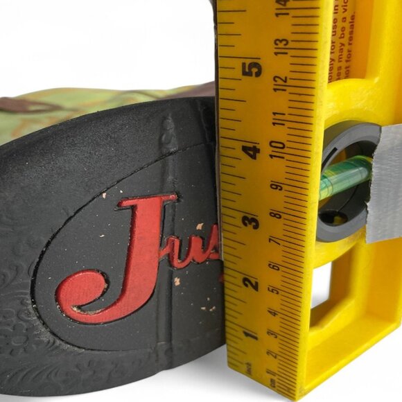 Justin Leather Lime Green Brown Roper Western Cowgirl Cowboy Boots Women's 8.5 B - Picture 13 of 14